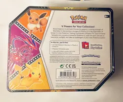 Pokemon TCG V Powers Eevee Tin Sealed Costco 2022 - Evolving Skies Included!! - Image 2
