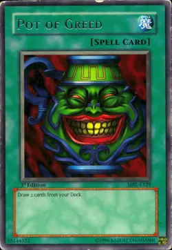 Yugioh Pot of Greed MRL-E129 LP/MP 1ST ED - Image 1