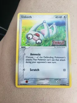 SLAKOTH HOLO POKEMON CARD 63/108 EX POWER KEEPERS STAMPED NEVER PLAYED NM- - Image 1