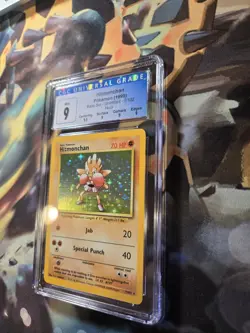 Hitmonchan 7/102 Base Set Unlimited Holo Pokemon Card CGC 9 MINT with Subgrades - Image 2