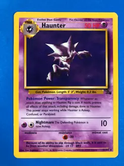Haunter 21/62 Fossil Set - Non-Holo Rare Pokemon Card - WOTC LP - Image 1
