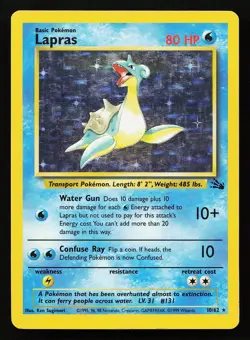 Lapras 10/62 Holo Rare Fossil Pokemon Card - Image 1