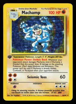 Machamp 8/102 Holo 1st Edition Base Set Unlimited Pokemon Card - Image 1