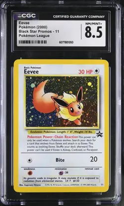 CGC 8.5 Eevee 2000 Black Star Promos 11 Holo Pokemon Card - Image 1