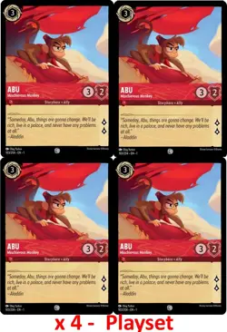 Disney Lorcana TCG Playset x4 Cards - Abu Michievous Monkey 103/204 NM Non-Foil - Image 1