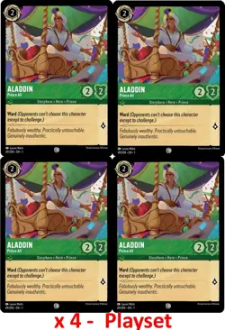 Disney Lorcana TCG Playset x4 Cards - Aladdin Prince Ali 69/204 NM Non-Foil - Image 1