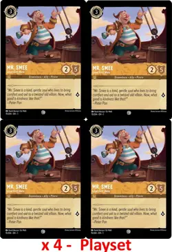 Disney Lorcana Playset x4 - Mr. Smee Loyal First Mate 15/204 NM Non-Foil 4 Card - Image 1