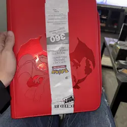 *READ* Ultra Pro Pokemon TCG Charizard 9 Pocket Leather Binder Red 360 Card - Image 1