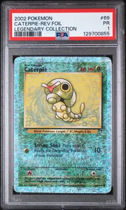 PSA 1 Caterpie 69/110 Legendary Collection 2002 Reverse Holo Pokemon Card TCG - Image 1