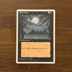 Bad Moon LP/MP 4th Edition Rare 1995 Magic the Gathering Card MTG TCG - Image 1