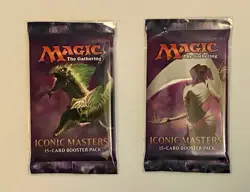 2 (Two) Magic The Gathering Iconic Masters Booster Packs MTG New Factory Sealed - Image 1