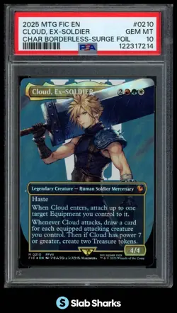 2025 MAGIC: THE GATHERING FF CLOUD EX-SOLDIER BORDERLESS-SURGE FOIL PSA 10 - Image 1