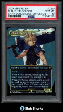 2025 MAGIC: THE GATHERING FF CLOUD EX-SOLDIER BORDERLESS-SURGE FOIL PSA 10 - Image 1