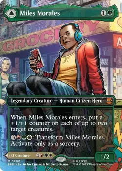 Miles Morales 0200 Borderless NON Foil Marvel’s Ultimate Spider-Man SPM MTG - Image 1