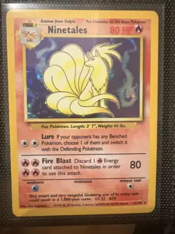 Pokemon TCG Ninetales Base Set Holo Unlimited Rare 12/102 Near Mint Condition - Image 1