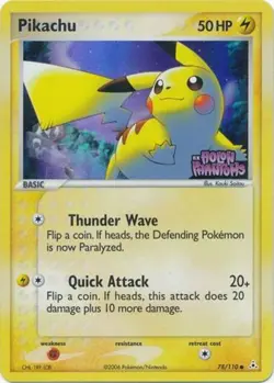 1x Pikachu - 78/110 - Common - Reverse Holo Moderately Played Pokemon EX - Holon - Image 1