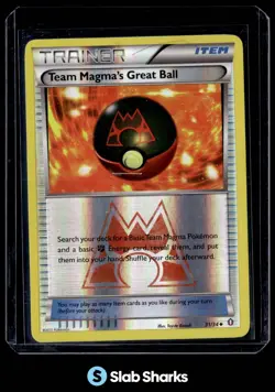 2015 POKEMON XY DOUBLE CRISIS #31 TEAM MAGMA'S GREAT BALL REVERSE HOLO - Image 1