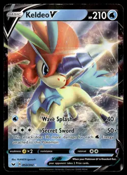 Pokemon TCG SWSH01: Sword & Shield Base Set #053/202 Keldeo V HP - Image 1