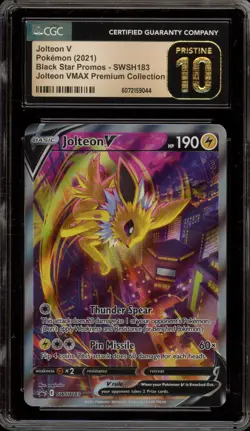 Pokemon Jolteon V VMAX Premium Coll. Full Alt Art Promo SWSH183 CGC 10 Pristine - Image 1