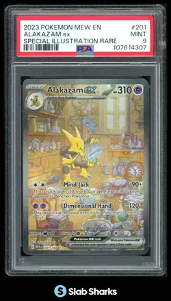 2023 POKEMON SV 151 MEW EN #201/165 ALAKAZAM EX SPECIAL ILLUSTRATION RARE PSA 9 - Image 1