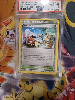 Pokemon TCG PSA 8 2011 Tropical Beach BW28 Praia Tropical Portuguese - Image 5