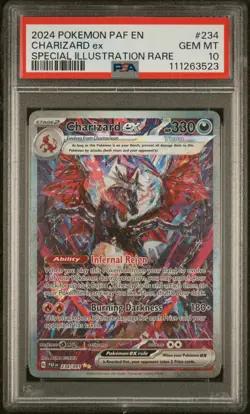 2024 POKEMON PAF EN-PALDEAN FATES SPECIAL ILLUSTRATION RARE CHARIZARD EX PSA 10 - Image 1