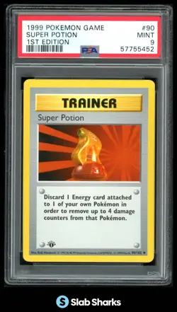 1999 POKEMON SET 1ST EDITION #90/102 SUPER POTION PSA 9 - Image 1