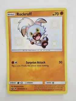 Pokemon TCG Rockruff SV23/SV94 Hidden Fates Shiny Vault Holo Rare NM Condition - Image 1