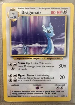 Pokemon Dragonair 18/102 Non-Holo Rare Base Set - Image 1