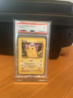 Pokemon Pikachu Card Base Set French, 58/102, Common PSA 9 - Image 1