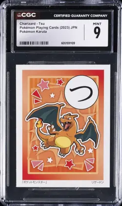 2023 POKEMON PLAYING CARDS JAPANESE POKEMON KARUTA CHARIZARD TSU CGC 9 - Image 1