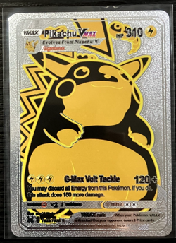 Pikachu Vmax Silver Foil Fan Art Vinyl Collector Pokemon Card Costumed - Image 4