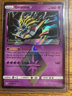 Pokemon Giratina TCG Card 58/156 Prism Star Rare SM Ultra Prism NM Condition - Image 1