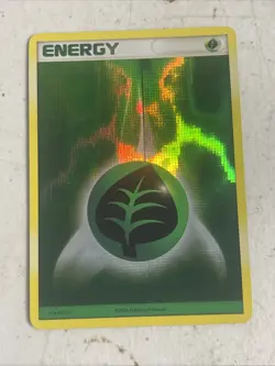 Pokemon Card - Grass Energy 2006-2007 League Promo Reverse Holo Acid Wash - Image 1