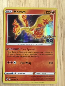 Moltres Holo Rare Pokemon Card Set 12/78 Pokemon Go - Image 1
