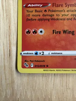 Moltres Holo Rare Pokemon Card Set 12/78 Pokemon Go - Image 4