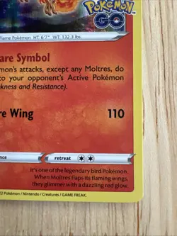 Moltres Holo Rare Pokemon Card Set 12/78 Pokemon Go - Image 5