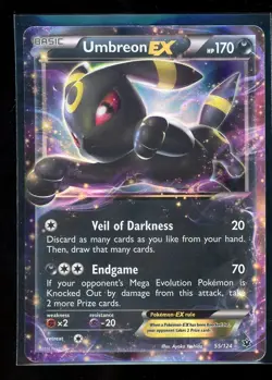 Pokemon TCG Umbreon EX XY Fates Collide Card 55/124 Near Mint Double Rare - Image 1