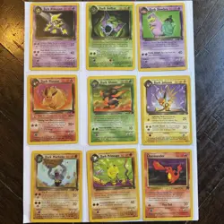 Pokemon Team Rocket TCG - 9 Card Lot LP/ NM Includes Dark Alakazam Dark Flareon - Image 1