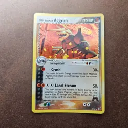 Team Magma's Aggron 7/95 Pokemon EX Team Magma vs Team Aqua Holo Rare Card - LP - Image 1