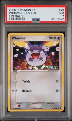 Pokemon Card Reverse Holo Whismur 73/106 PSA 7 NM ex Emerald - Image 3