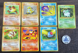 Pokemon card old back Japanese set of 5 Rare Primeape Tentacruel Magmar - Image 1