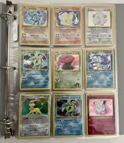 Pokemon Vintage 9 Foil/175 Card Binder Lot Base Jungle Fossil XY Evolutions - Image 2