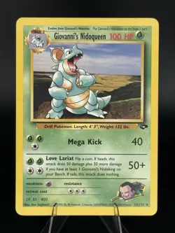Pokemon TCG Giovanni's Nidoqueen Gym Challenge 23, Regular Card MP - Image 1