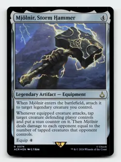 Mjolnir, Storm Hammer FOIL Assassin's Creed Magic The Gathering Card - Image 1