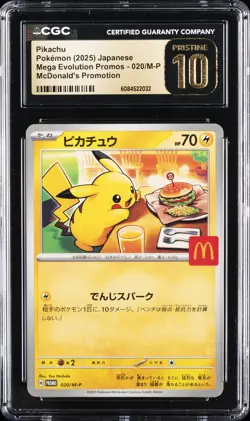 2025 POKEMON JPN MEGA EVOLUTION MCDONALD'S PROMO #020 PIKACHU CGC 10 PRISTINE - Image 1