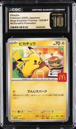2025 POKEMON JPN MEGA EVOLUTION MCDONALD'S PROMO #020 PIKACHU CGC 10 PRISTINE - Image 1