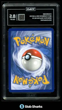 2019 POKEMON SUN & MOON DETECTIVE PIKACHU #5/18 CHARIZARD HOLOGRAPHIC TAG 8.5 - Image 2