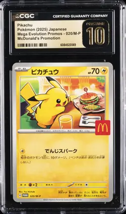 2025 POKEMON JPN MEGA EVOLUTION MCDONALD'S PROMO #020 PIKACHU CGC 10 PRISTINE - Image 1