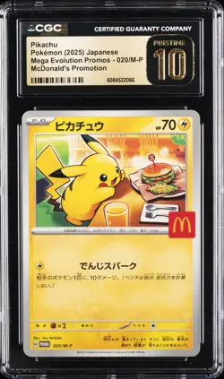 2025 POKEMON JPN MEGA EVOLUTION MCDONALD'S PROMO #020 PIKACHU CGC 10 PRISTINE - Image 1